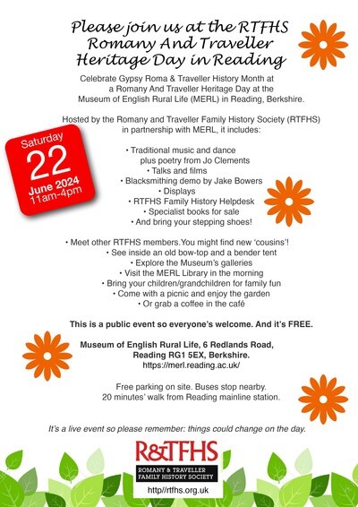 Romany and Traveller Family History Society (RTFHS) - Heritage Day