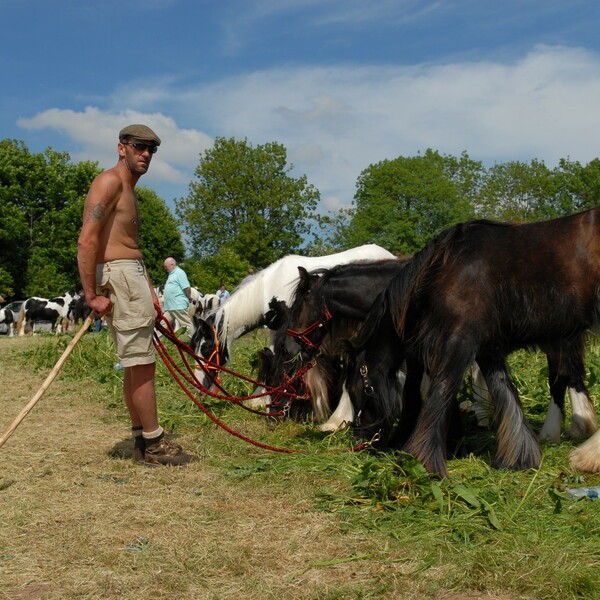 gypsy man and and horse at Appleby Fair