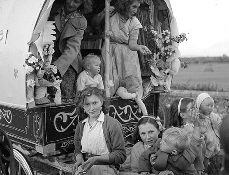 Travellers decorated caravan