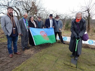 Baroness Whitaker cuts the turf for new Gypsy cent