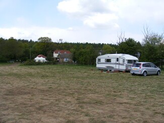 caravan in field