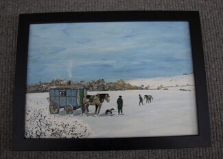 Painting of a wagon 