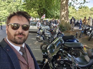 Motorbiking Romany fundraises for men’s health charities