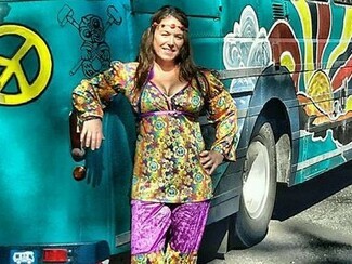 On the Bus? A New Zealand hippy woman