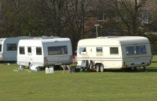 Traveller camp in Brighton 