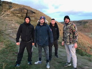 Left to right: Ryan Wilson, Watson Harrop Jr, Andra Wilson and Ryan Calvert climbed Roseberry Topto tain for the Ben Nevis climb