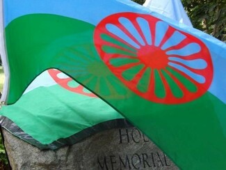 The famous red, green and blue ‘chakra’ flag was reaffirmed as the ‘flag of the Roma’ © Picture TT News