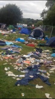 The aftermath of the Reading pop festival