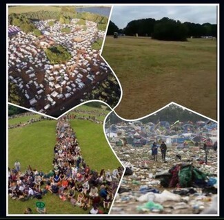 Glastonbury rubbish and the spotless Light and Life Convention