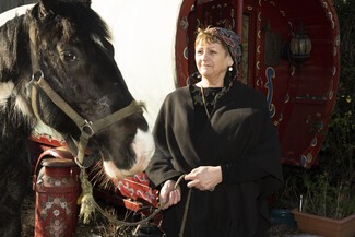 Granny (Betty Smith-Billington) with the horse (Elvis) Photograph Owen Tuckett