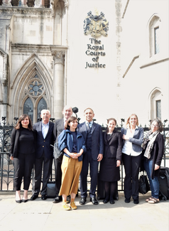 London Gypsies and Travellers and legal team after their victory in the High Court in May 2019 – The Court of Appeal today upheld that decision. Photograph by Mike Doherty