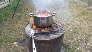 Stew on the go from Liam Cross. Is that a re-purposed washing machine drum we can see
