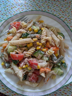 Food from all over the world! A tuna pasta salad from Elizabeth Small-Isaacs