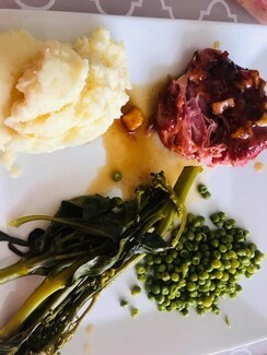 Gammon with cider and apple glaze, pepper, mash  and veg from Shannan Anne