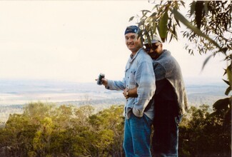 Me and Andrew at Hanging Rock, Victoria, Australia. 1997 