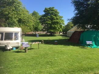 A modern trailer and traditional bow tent were displayed to show aspects of Scottish Traveller history and culture.