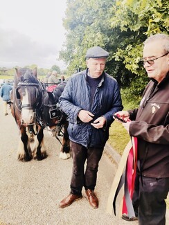 11 Ronnie and Reggie with owner Jon O'Neill and Master Harness Maker and Master Saddler Chris Taylor