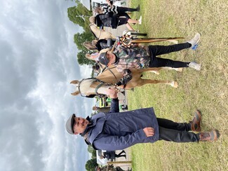 Blondie owned by John Reddin and family (pictured with son)