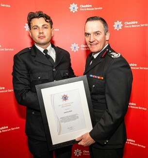 Lawrence Ward at his Firefighter passing out ceremony