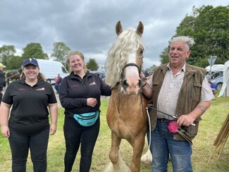 Returning Winner - Sundance Kid and owner Liam with welfare vets Nicola and Chloe