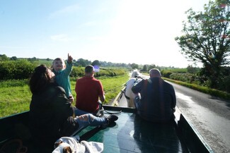 Carl Sharp drives Teddy and his cart towards Iron Bridge on the journey to Appleby Horse Fair June 1, 2024 © George Norris