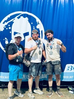 Left to Right: Michael Lee, Phill Fury and Billy Dean Dolan after finishing the gruelling Spartan Beast