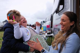 A family enjoy First Lee Gap in August 2024. The second one Day event in September is known as 'Latter Lee Gap' (c) John - Romany Heritage