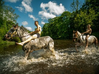 The river Eden is cleared of debris by the RSPCA divers so it is safe for horses. Applby 2022 (c) Bela Varadi