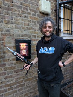 8.	Artist Spelling Mistakes Cost Lives fixes his piece critiquing Margaret Thatcher’s political legacy.
