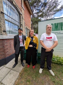 9.	Co-founders and directors Jess and Matt Turtle with co-curator and volunteer Gary Birdsall.