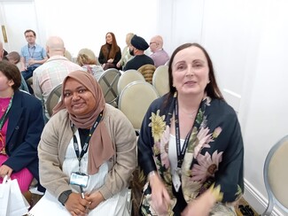 Roisin Mason (right) from Birmingham Irish Association 