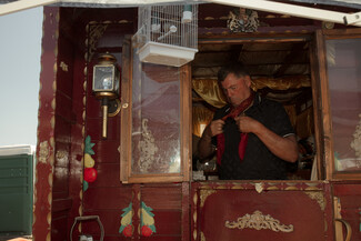 Jim in his wagon