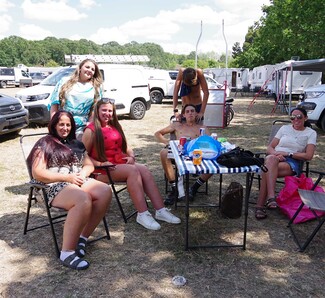 The fair helpers, some of Tom's family and friends relaxing 12 noon on Saturday