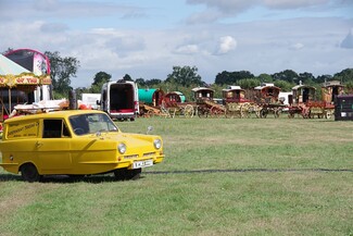 Del Boy’s Reliant and a view of some of the carts and waggons