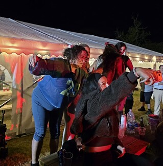 A lively moment – they certainly look like they were having a good time