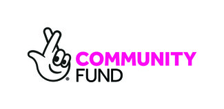 National Lottery Community Fund logo in pink and black